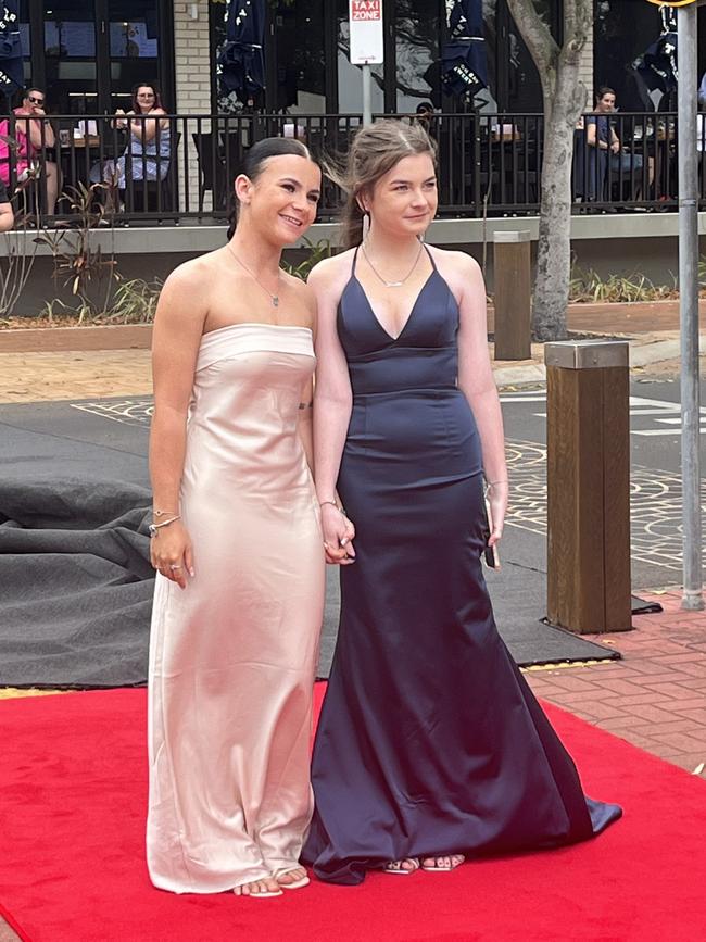 Brodhi Dinte with sister Bailee arriving at the Urangan State High School formal.