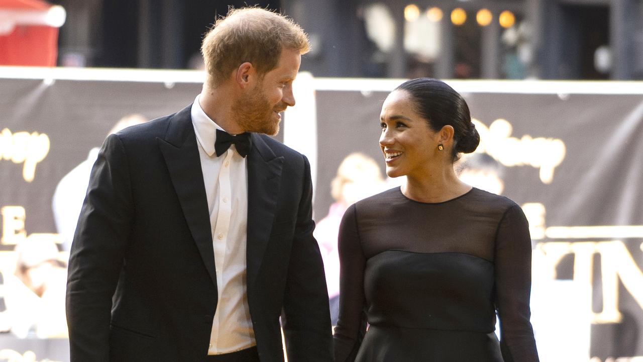 Harry and Meghan at the Lion King premiere. Picture: Niklas Halle'n-WPA Pool/Getty Images