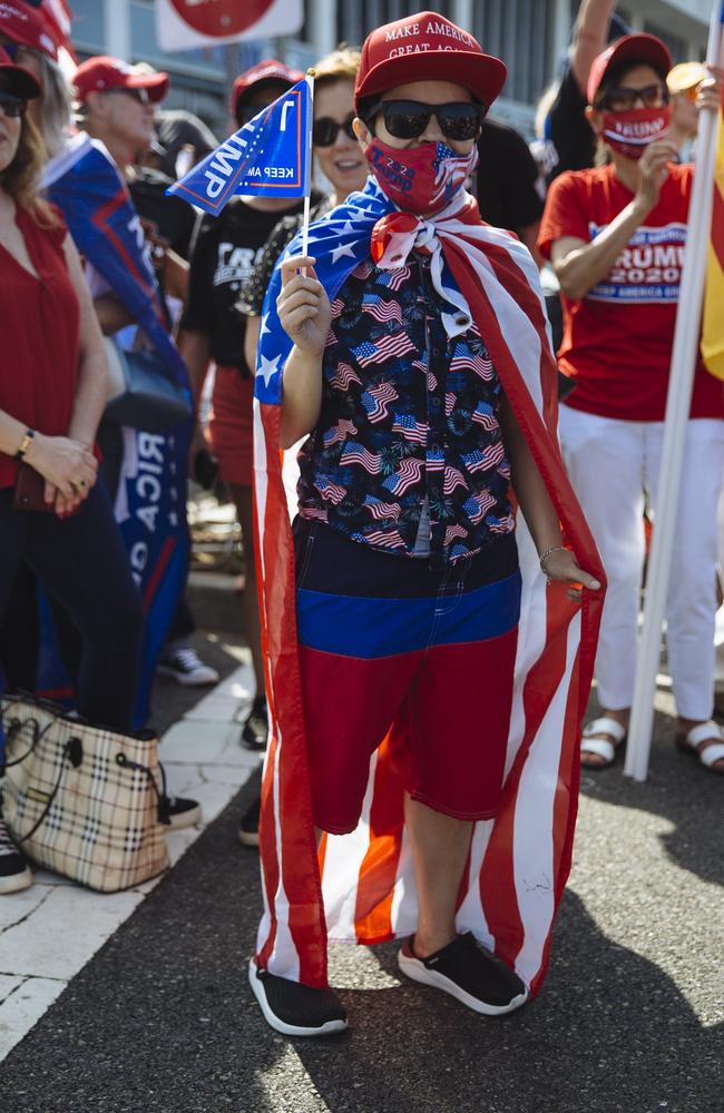 A young supporter at Trump’s Californian appearance. Picture: Angus Mordant for News Corp Australia