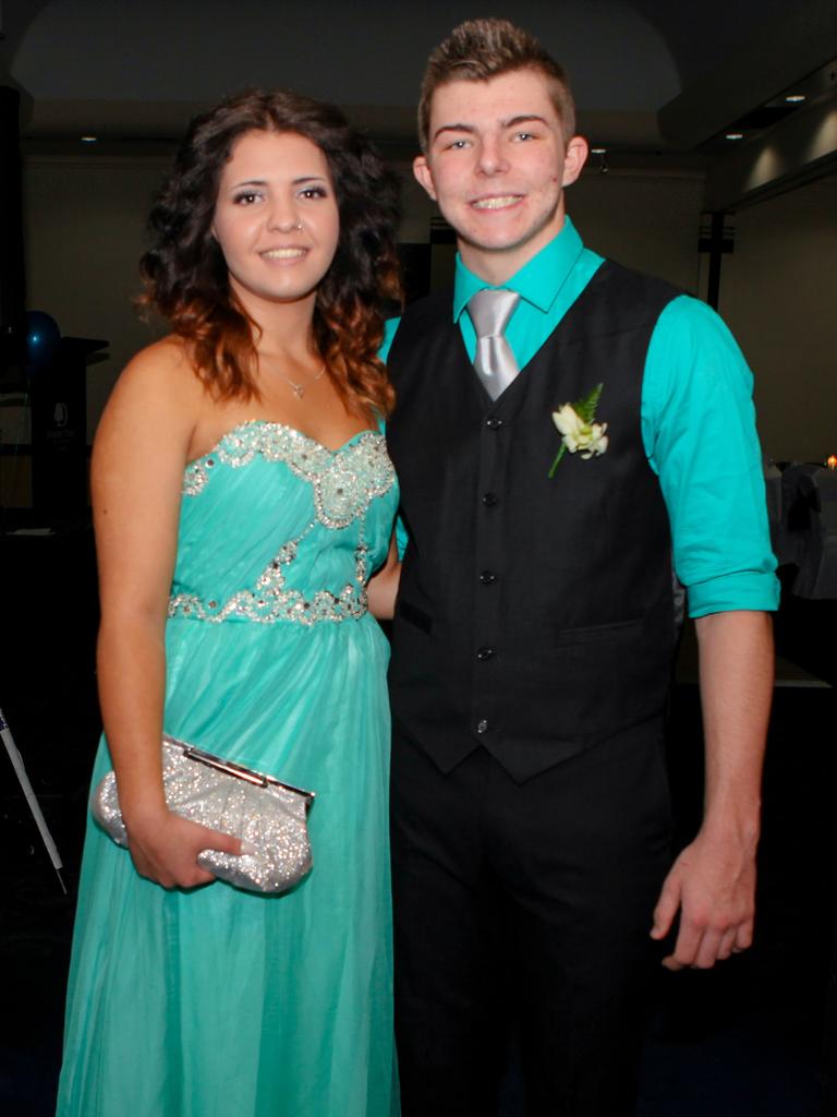 Taylor-Ann O’Brien and Jamie Movromihalis at the 2013 Centralian Senior College formal at the DoubleTree by Hilton. Picture: NT NEWS<br/>