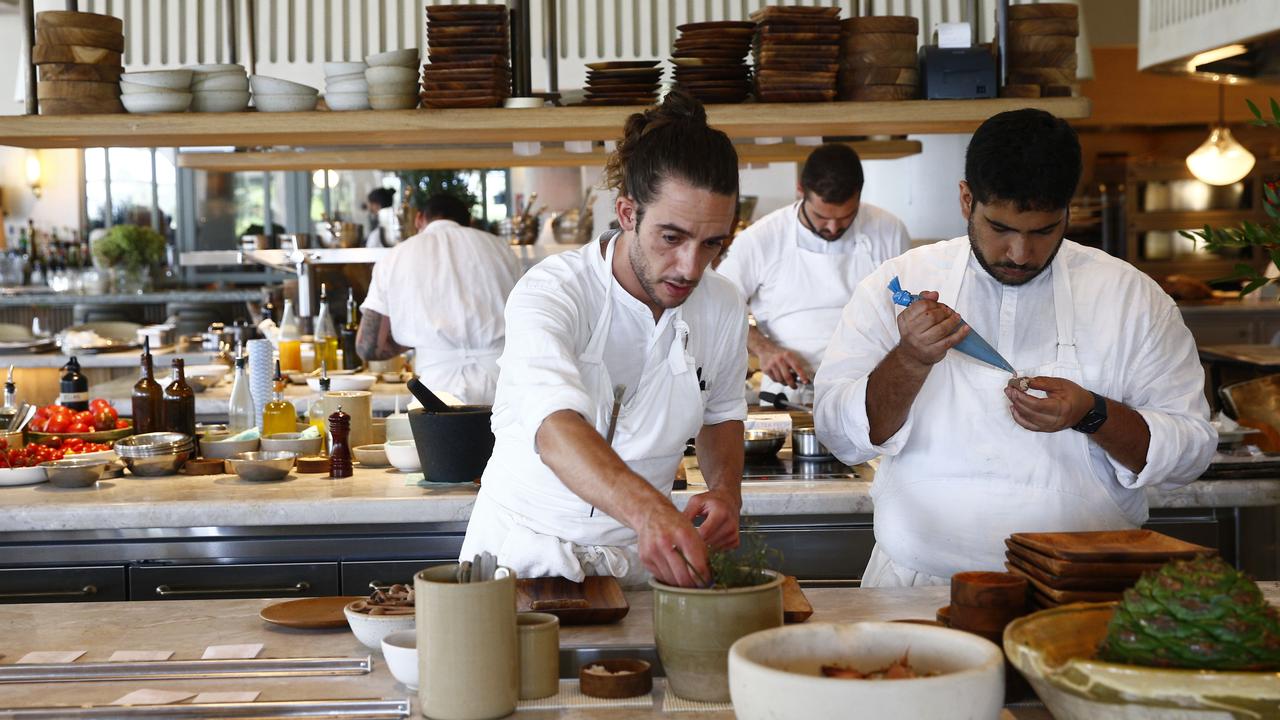 The open kitchen at Mimis. Picture: John Appleyard