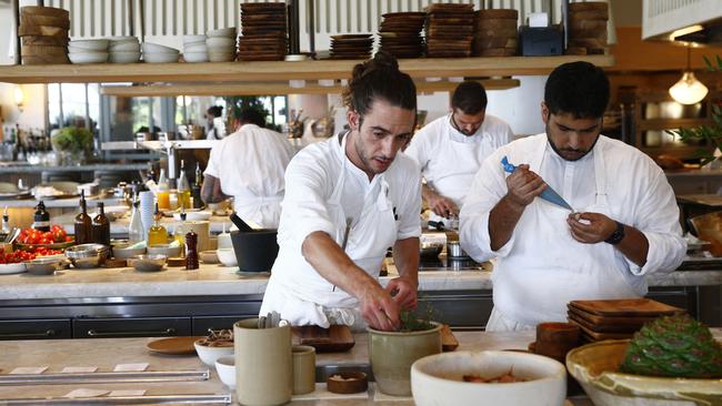 The open kitchen at Mimis. Picture: John Appleyard