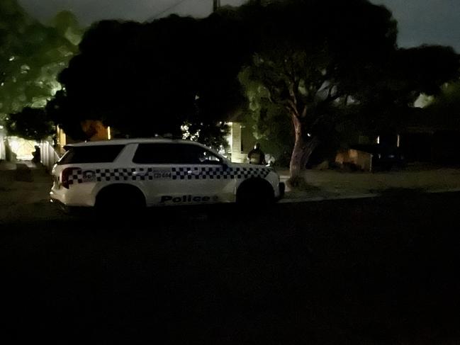 Police responding to calls that a man was assaulted in a violent home invasion on Helm St in Kangaroo Flat, Bendigo on February 13. Picture: Gianni Francis