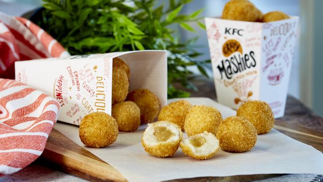 KFC Mashies: fluffy mash and oozing gravy meet to create crunchy, golden, delicious morsels of goodness.