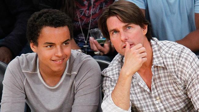 LOS ANGELES, CA - MAY 19:  Tom Cruise (R) and Connor Cruise attend Game Two of the Western Conference Finals between the Phoenix Suns and the Los Angeles Lakers during the 2010 NBA Playoffs at Staples Center on May 19, 2010 in Los Angeles, California.  (Photo by Noel Vasquez/Getty Images)