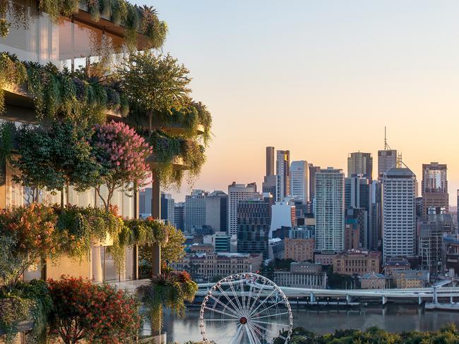 Artist impression of Aria Property's Urban Forest in South Brisbane.