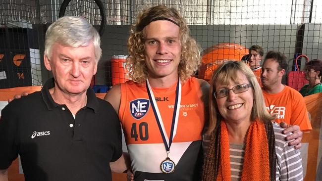 Adam Kennedy with his parents Tony and Kaye.