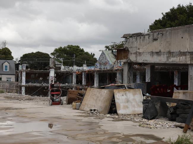 Demolition of the burnt out shell of the former Leagues Club began in October last year. Picture: Sam Ruttyn