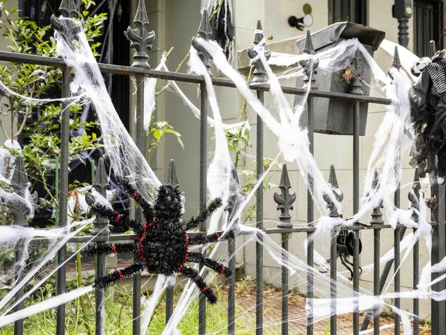 Halloween decorations on Kingston Rd in Camperdown last October. Picture: NewsWire / Monique Harmer