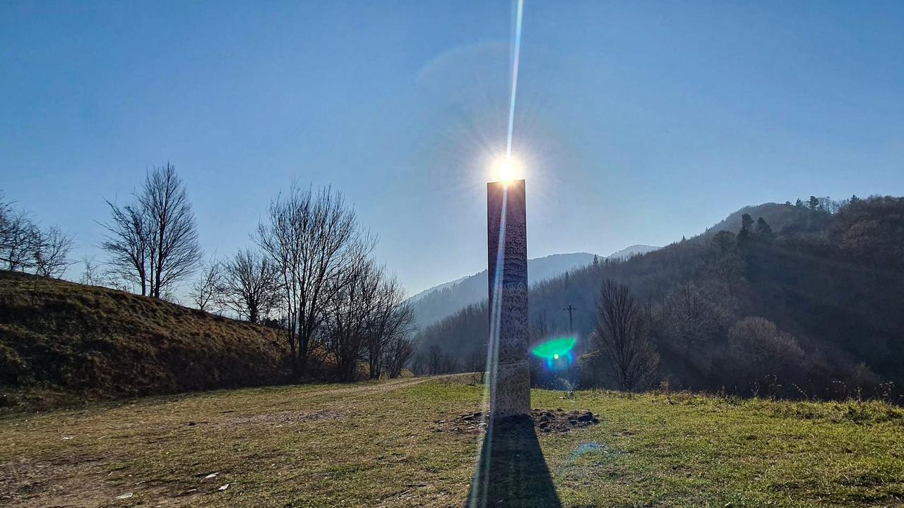 A metal pillar on Batca Doamnei hill in Piatra Neamt, Romania. Picture: ziarpiatraneamt.ro/AFP