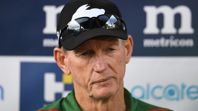 Wayne Bennett speaks to the media after joining the Rabbitohs. Picture: AAP