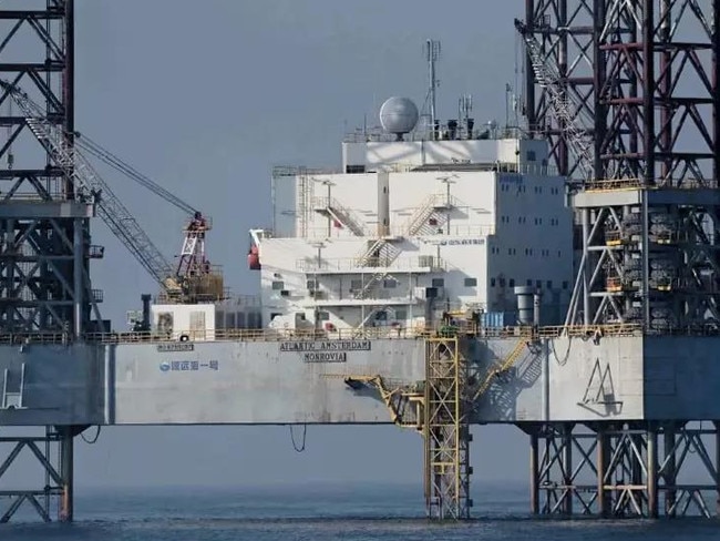 According to South Korean media, the structure is a former oil-drilling rig originally built in France COURTESY OF KOREA INSTITUTE OF OCEAN SCIENCE AND TECHNOLOGY