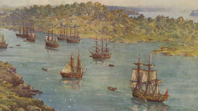 The arrival of the First Fleet in 1788 was the most seismic day for Australia in 60,000 years of human habitation. Picture: National Library of Australia