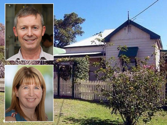 Peter Walk, top left, Katrina Walk, bottom left, and his mother's "family home" at Tea Gardens. Pictures: Supplied