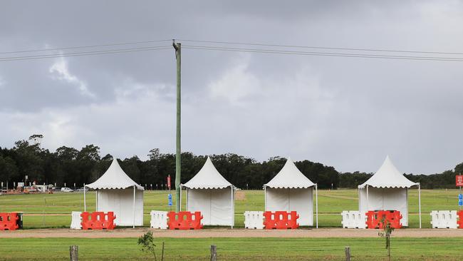 Empty ticket booths as campers and Blues Festival ticket holders pack up and leave Byron Bay Blues Festival after it was cancelled at the last minute due to current COVID-19 outbreaks at Byron Bay. Picture: NCA NewsWire / Scott Powick