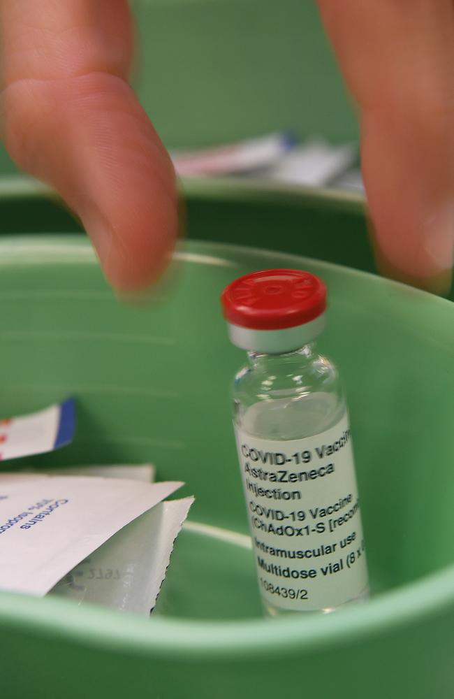 Chief Minister Michael Gunner receives the first dose of the coronavirus vaccine, Picture Katrina Bridgeford.