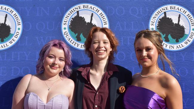 Tess, Mac and Mikayla at the Sunshine Beach State High School formal 2024.