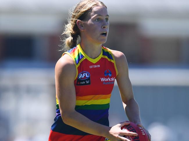 Teah Charlton of the Adelaide Crows during round four of the AFLW against Melbourne. Picture: Mark Brake