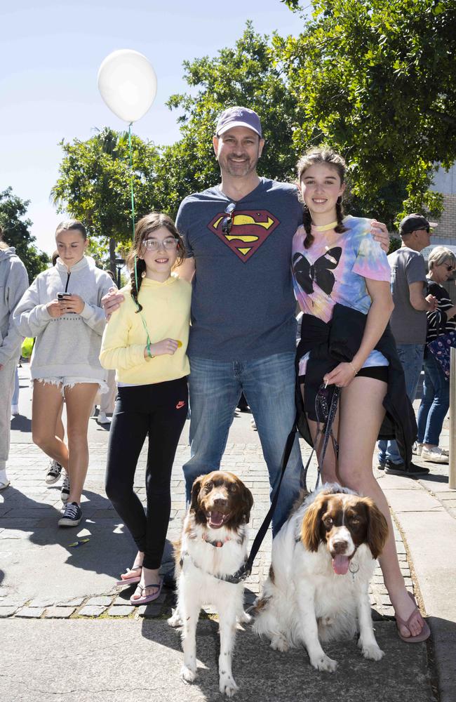 Freya, Brian, Edith and dogs Milo and Nora at CronullaFest at Cronulla on the 09/09/2023. Picture: Daily Telegraph/ Monique Harmer