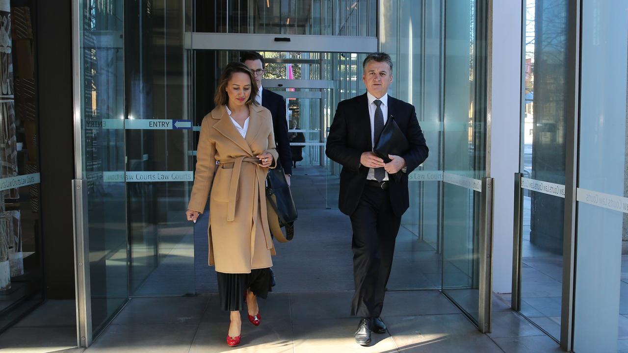 Former PwC partner Richard Gregg leaves the Supreme Court in Sydney with his lawyer, Rebekah Giles. Picture: Britta Campion