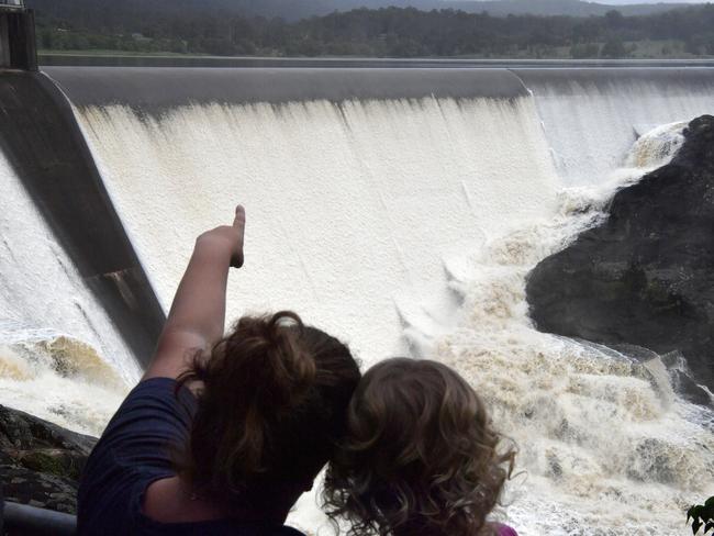 Some flooding occurred at Yandina and Eumundi. Wappa Dam spillway.Photo: John McCutcheon / Sunshine Coast Daily