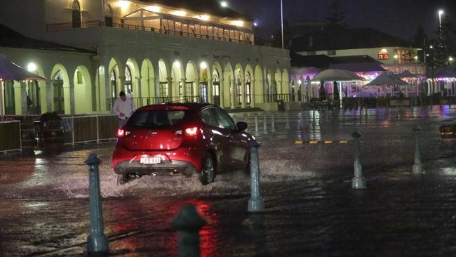 The flooded parade at Bondi Beach. Picture: Christian Gilles