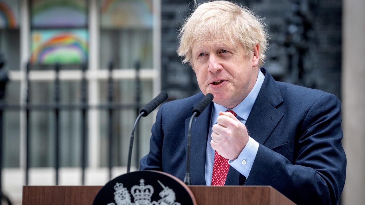 A recovered Boris Johnson at Downing Street this week.