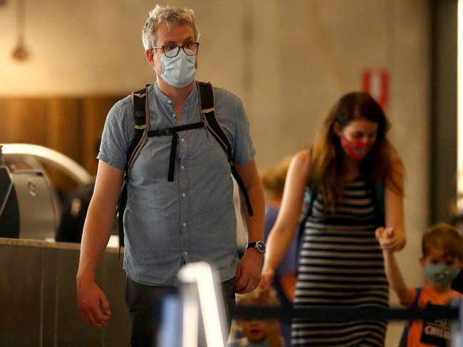 Covid-19 Quarantined return travellers, some who were in the Hotel Grand Chancellor are now allowed to leave the Westin Hotel in the Brisbane CBD, Brisbane Saturday 16th January 2021 Picture David Clark