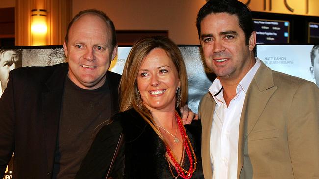 Billy Brownless and ex-wife Nicky, with Garry Lyon, her current partner.