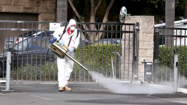 The Cruising Yacht Club at Rushcutters Bay is deep-cleaned after a case of COVID-19 was detected. Picture: Matrix