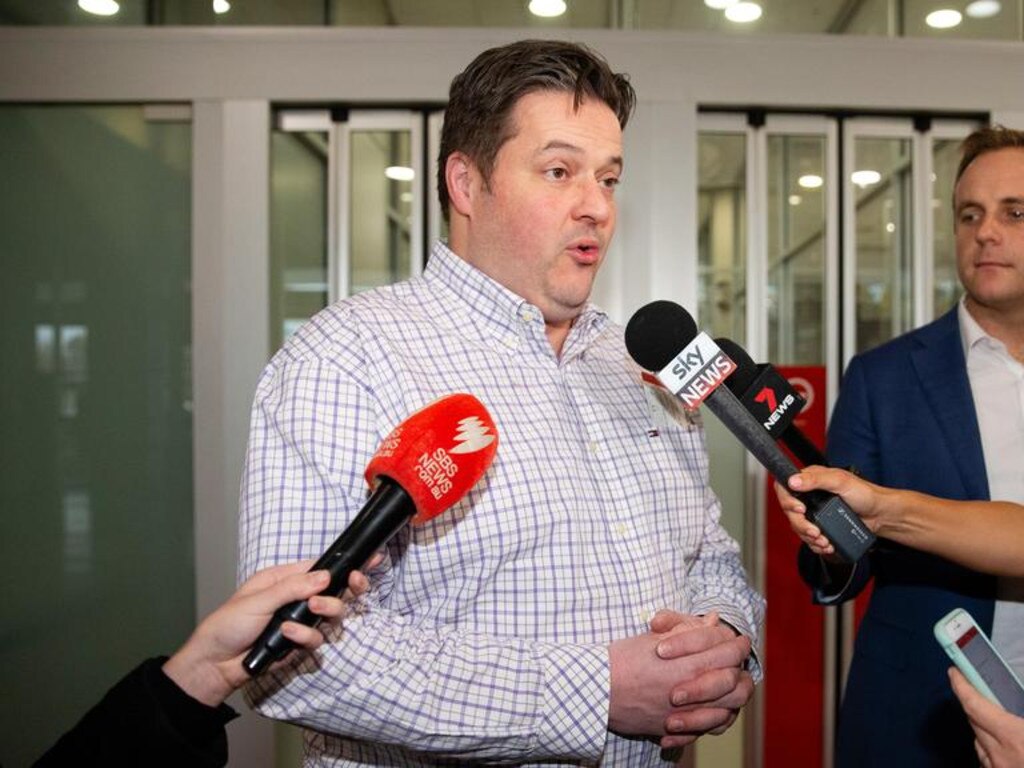 Will Fowles at Melbourne Airport after the incident. Picture: Mark Stewart