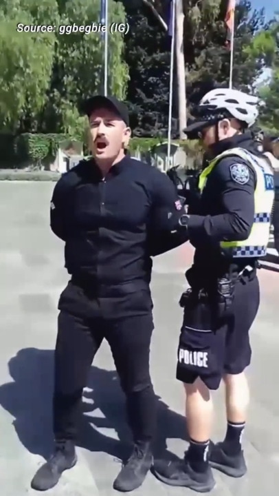 Neo-nazi Thomas Sewell is arrested by SA Police on Australia Day