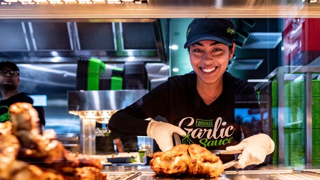 El Jannah staff member Mayush Shrestha at the Smithfield store. Picture: Monique Harmer