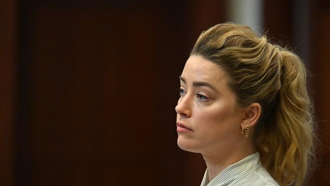 Amber Heard looks on during a trial in the Fairfax County Circuit Courthouse in Fairfax, Virginia. Photo: AFP