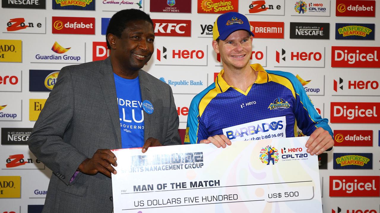 Steve Smith claimed man-of-the-match honours in the Caribbean Premier League on Thursday.