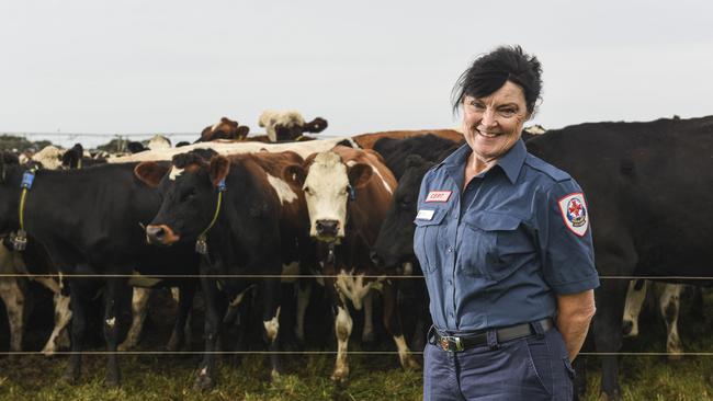 Andrea Vallance, Nirranda, is a dairy farmer and Ambulance Victoria volunteer. Photo: DANNIKA BONSER