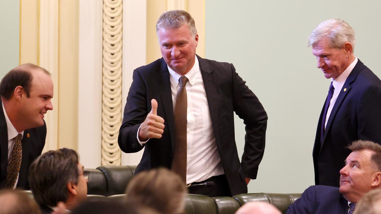 Member for Ipswich West Darren Zanow being sworn in during a parliament sitting in Brisbane. Picture: NewsWire/Tertius Pickard