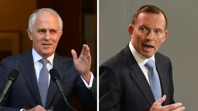 Malcolm Turnbull (L) and Tony Abbott (R).