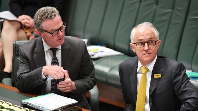 Malcolm Turnbull (right) and Christopher Pyne were close allies in politics and remain friends outside politics. Picture: AAP/Mick Tsikas