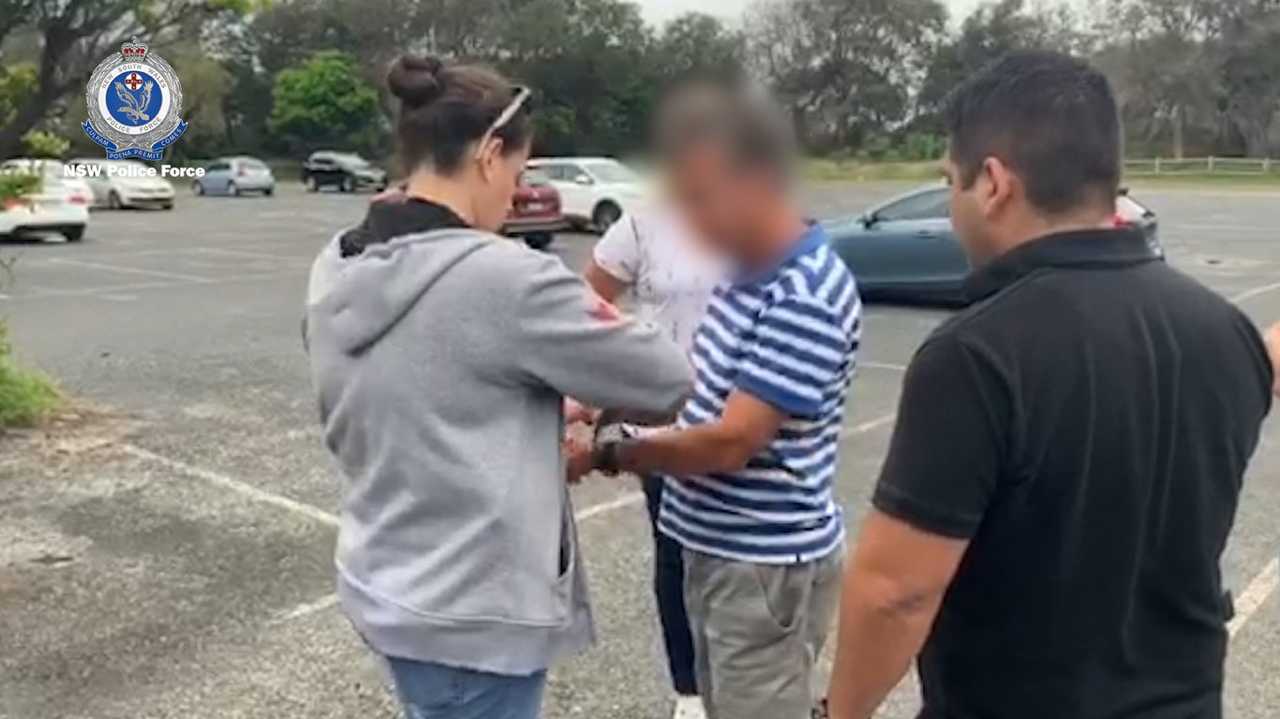 Strike Force Trawler detectives arrested a 63-year-old man at Coffs Harbour today over the alleged online procurement of a child. Picture: NSW Police