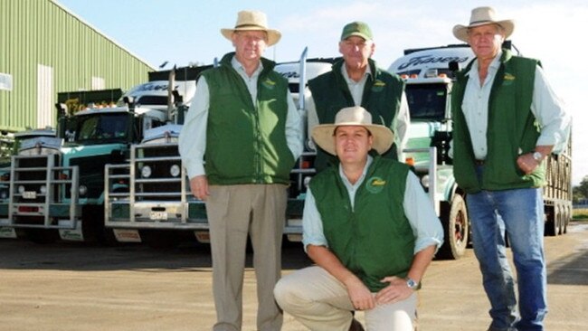 Brothers Ross, Peter and Les Fraser, with Les’s son Warwick Fraser (front) have been the faces of livestock transport in Warwick for decades.