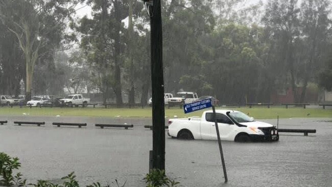 At least one motorist has had to be rescued after their vehicle became trapped in floodwaters. Picture: Supplied