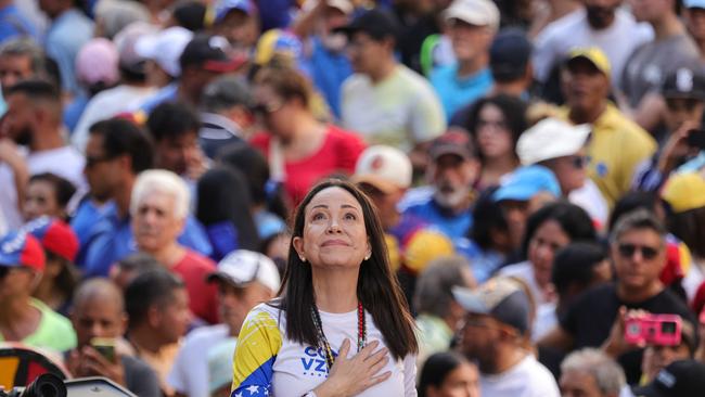 María Corina Machado, described as the Venezuelan Iron Lady, has been recognised for her commitment to free and democratic Venezuela. Machado has faced significant challenges, including imprisonment and exile, yet she has remained resolute in her mission. Picture: Getty