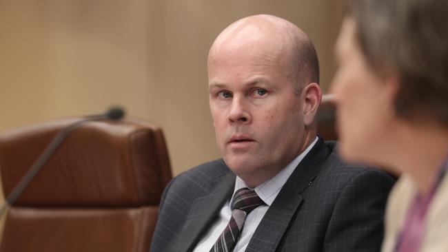 Labor MP Shane Broad during estimate hearings at Parliament House. Picture: LUKE BOWDEN