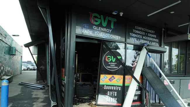 A tobacco shop, which was firebombed in an arson attack believed to be linked to recent spate of incidents. Picture: Luis Enrique Ascui