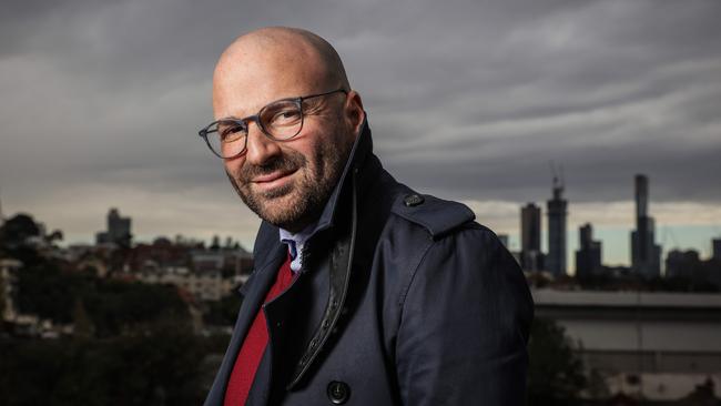 MasterChef judge George Calombaris who has undergone several surgeries to save the sight in his right eye after a sporting injury. Picture: Nicole Cleary