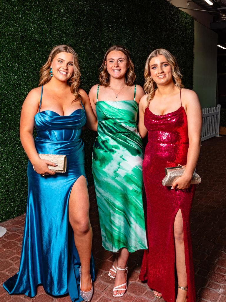 Anna Cosentino, Makayla Atherton, and Summer Bennetto. Guilford Young College, Leavers Dinner 2023. Picture: Linda Higginson