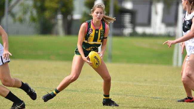 Sophie Peters in action for the Maroochydore Roos. Picture: Jillo's Sporting Pics