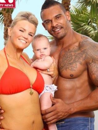 Atomic Kitten star Kerry Katona and third husband George Kay and their daughter, Dylan-Jorge.  Picture:  Supplied