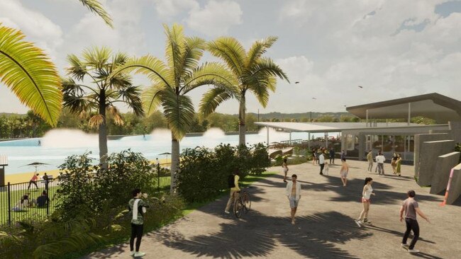 A surf park with American Wave Machines technology has been proposed for the Bruce Highway at the Glass House Mountains.